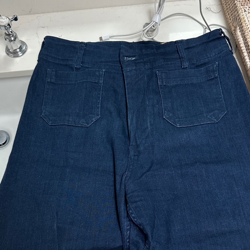 Anthropologie Dark Blue Flare & Wide Leg Jeans